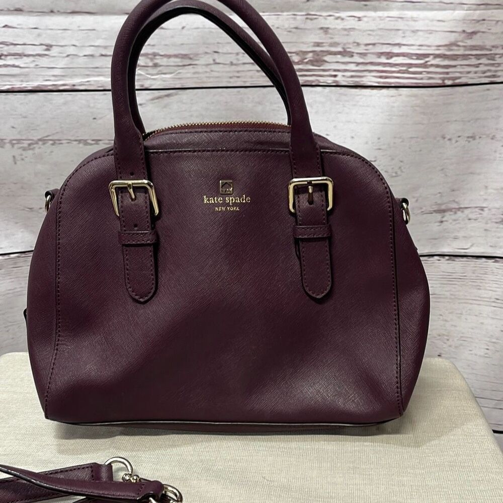 Kate Spade New York Satchel Crossbody Shoulder Bag Purse Plum
